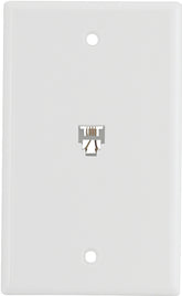 Eaton Wiring Devices 3532-4W Telephone Jack with Wallplate, Thermoplastic Housing Material, White